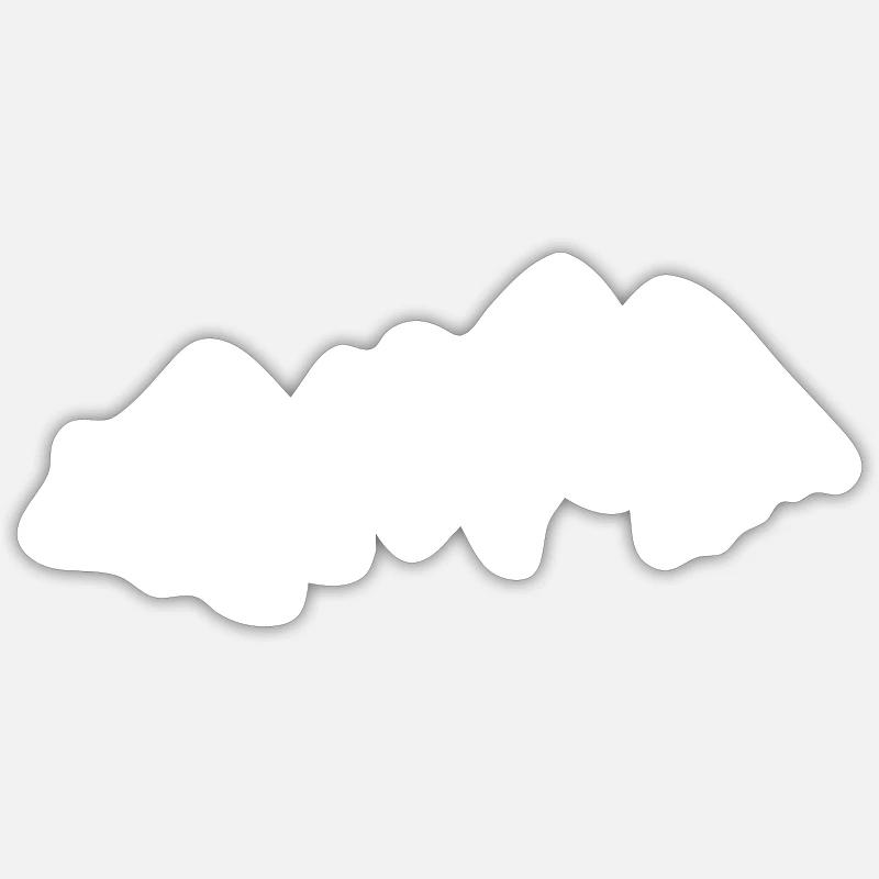 Berge mit Wanderer - Sticker Größe S (10 x 10 cm) - Mattweiß