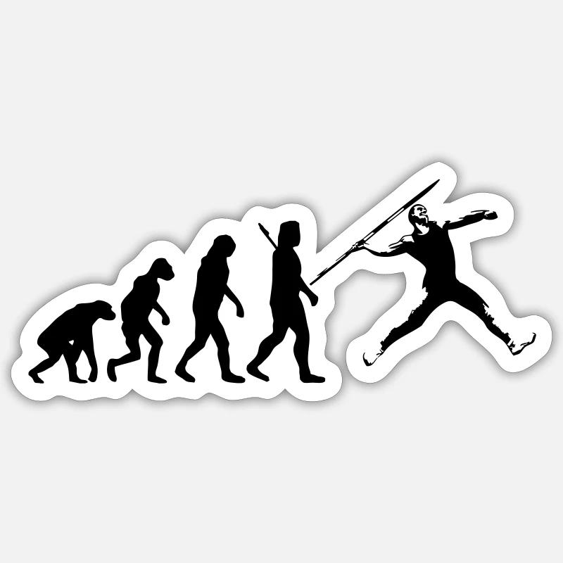 Lancer de javelot Evolution - Lanceur de javelot - Athlétisme Sticker taille S (10 x 10 cm)
