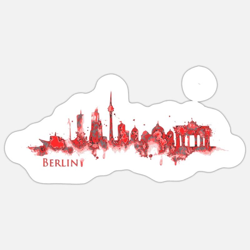 Berlin Skyline - Sticker Größe S (10 x 10 cm) - Mattweiß