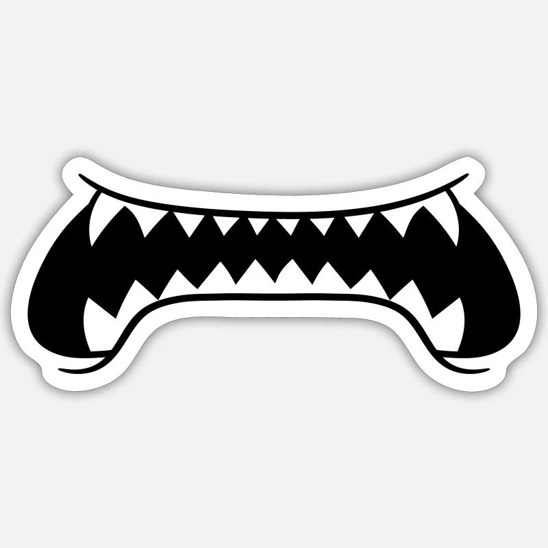 sharp teeth big mouth eat dangerous bo Sticker size S (10 x 10 cm)