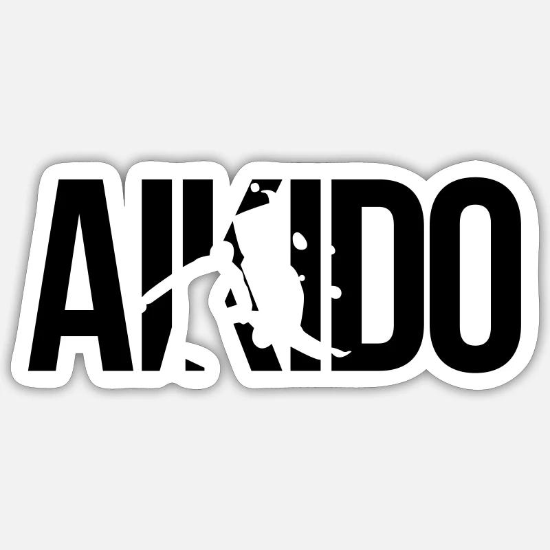 aikido - Sticker size S (10 x 10 cm) - white matte