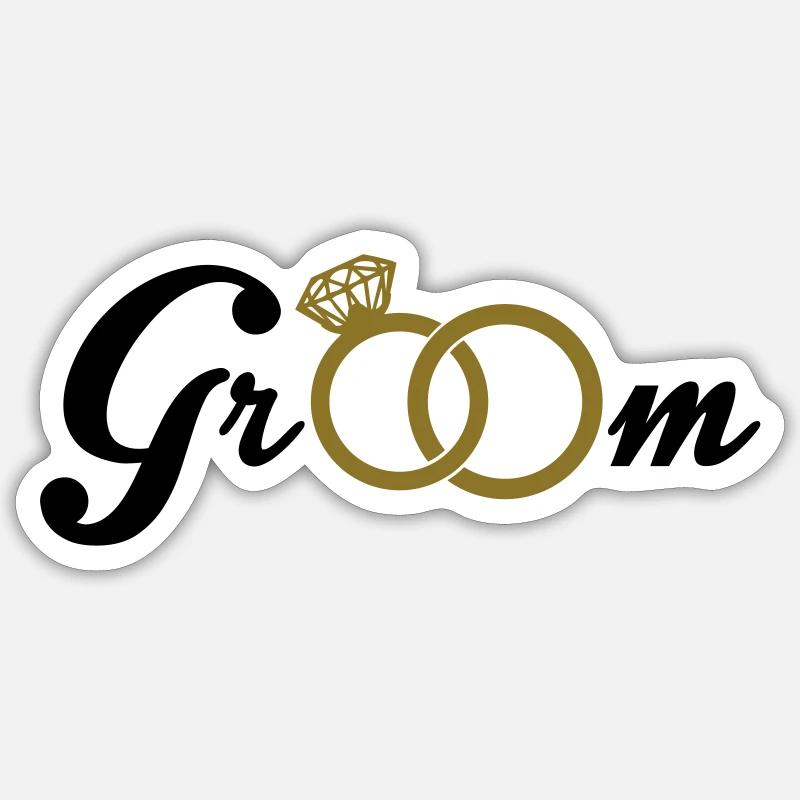 Groom - Sticker taille S (10 x 10 cm) - blanc mat