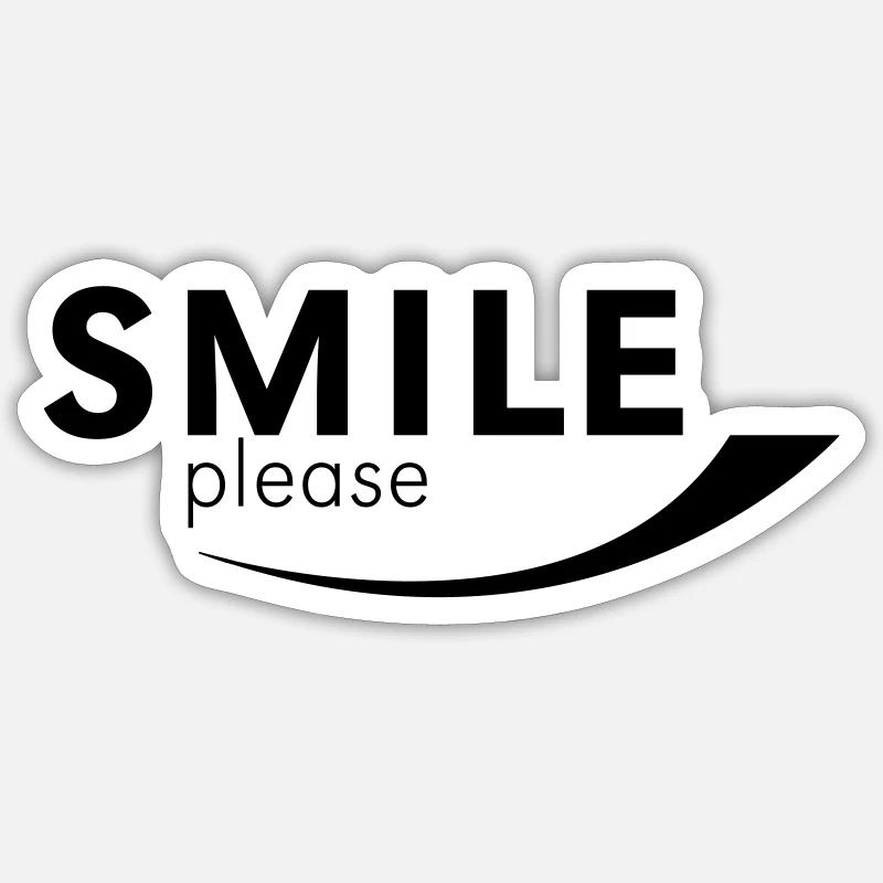 Smile please - Sticker taille S (10 x 10 cm) - blanc mat