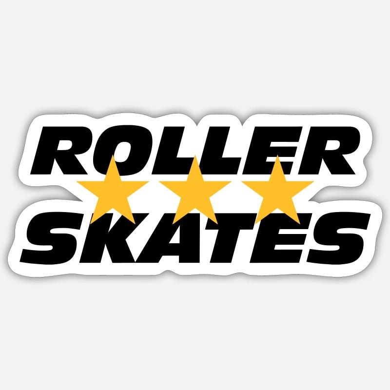 Roller Skates - Sticker taille S (10 x 10 cm) - blanc mat