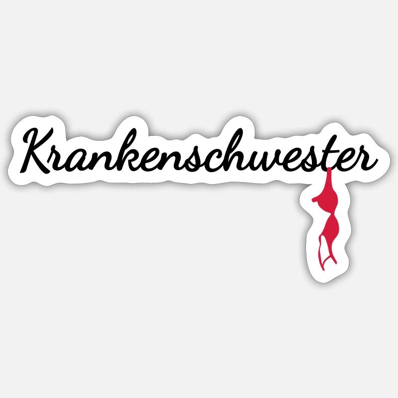 Krankenschwester - Sticker Größe S (10 x 10 cm) - Mattweiß