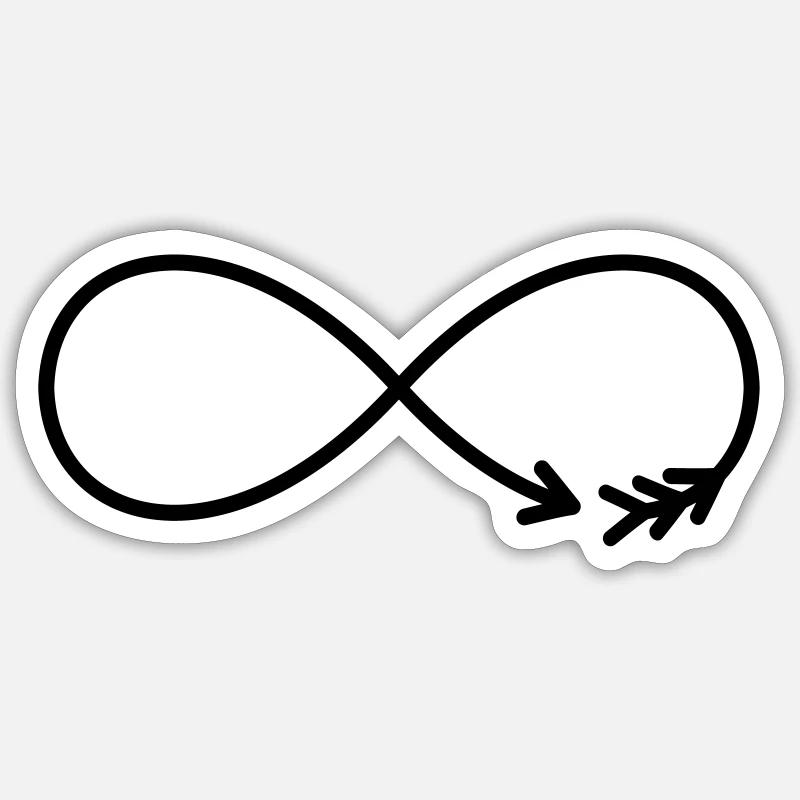 Unendlichkeitszeichen Pfeil Geschenk Liebe Sticker Größe S (10 x 10 cm)
