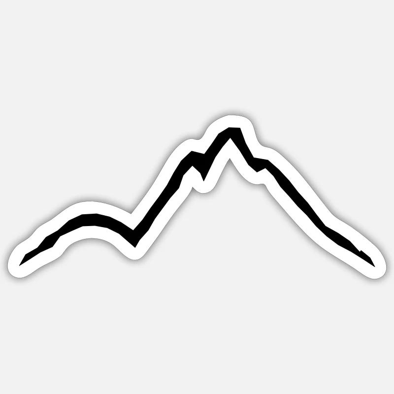 Beautiful mountains lines design - Sticker size S (10 x 10 cm) - white matte