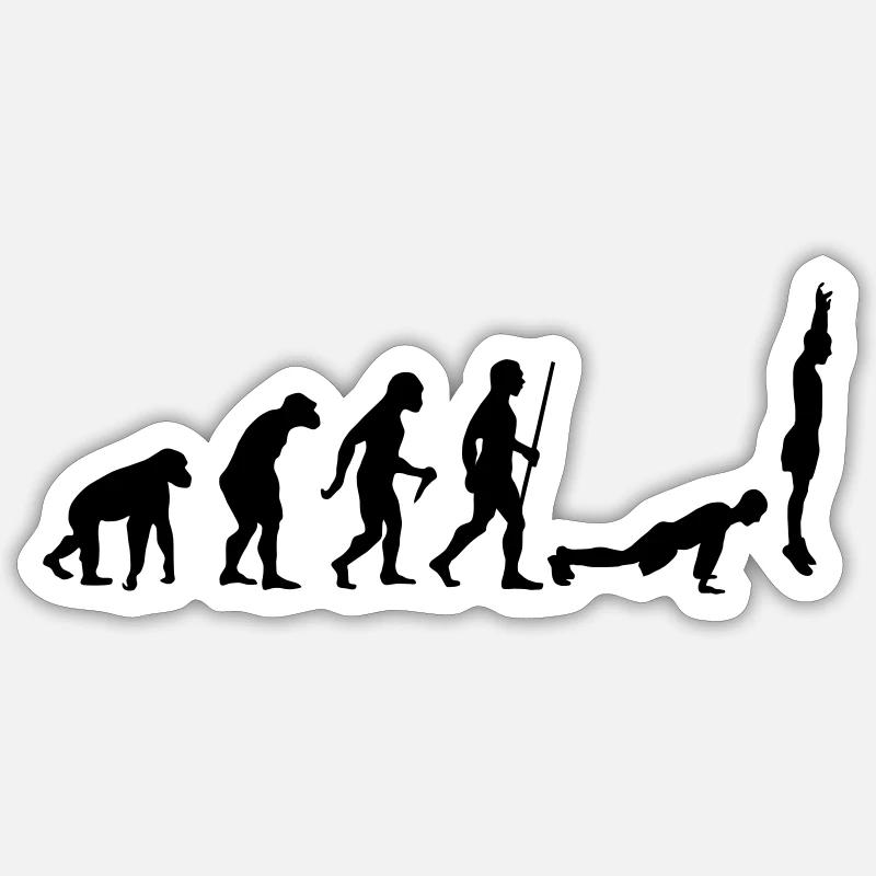 Evolution Burpee - Sticker taille S (10 x 10 cm) - blanc mat