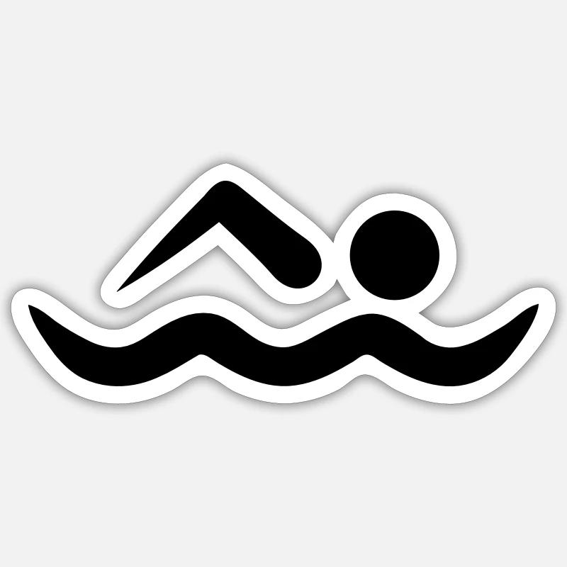 Swimming - Sticker size S (10 x 10 cm) - white matte