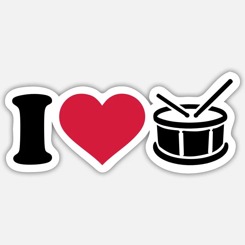 Trommel - Sticker Größe S (10 x 10 cm) - Mattweiß