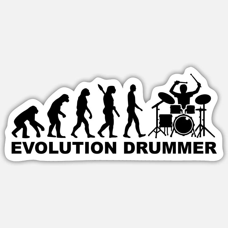 Drummer - Sticker Größe S (10 x 10 cm) - Mattweiß