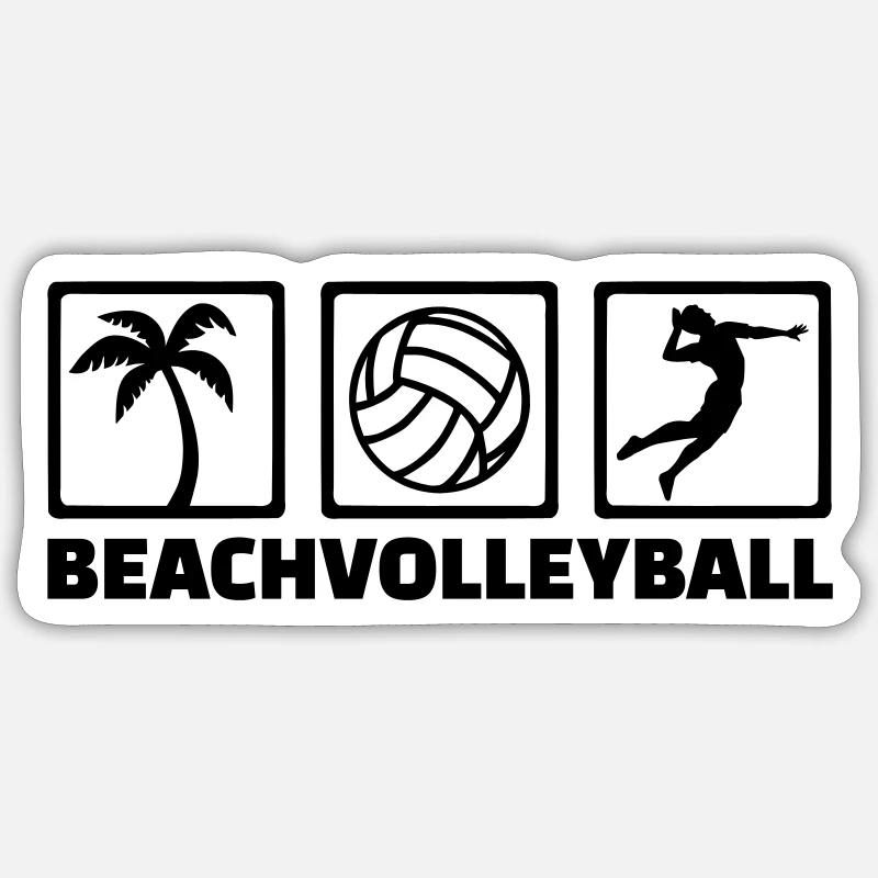 Beachvolleyball - Sticker size S (10 x 10 cm) - white matte