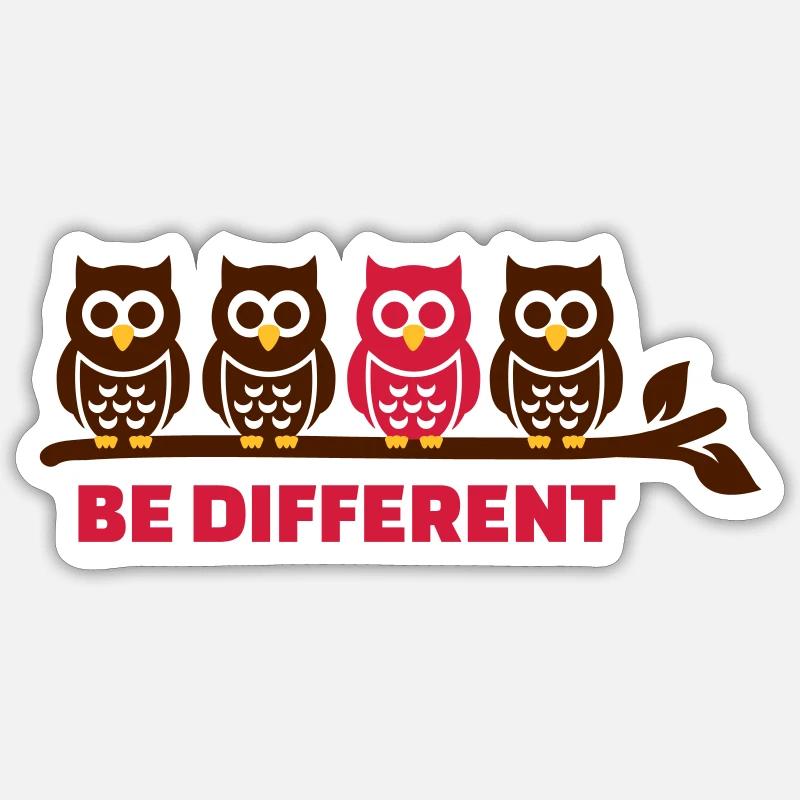 Eule - Sticker Größe S (10 x 10 cm) - Mattweiß