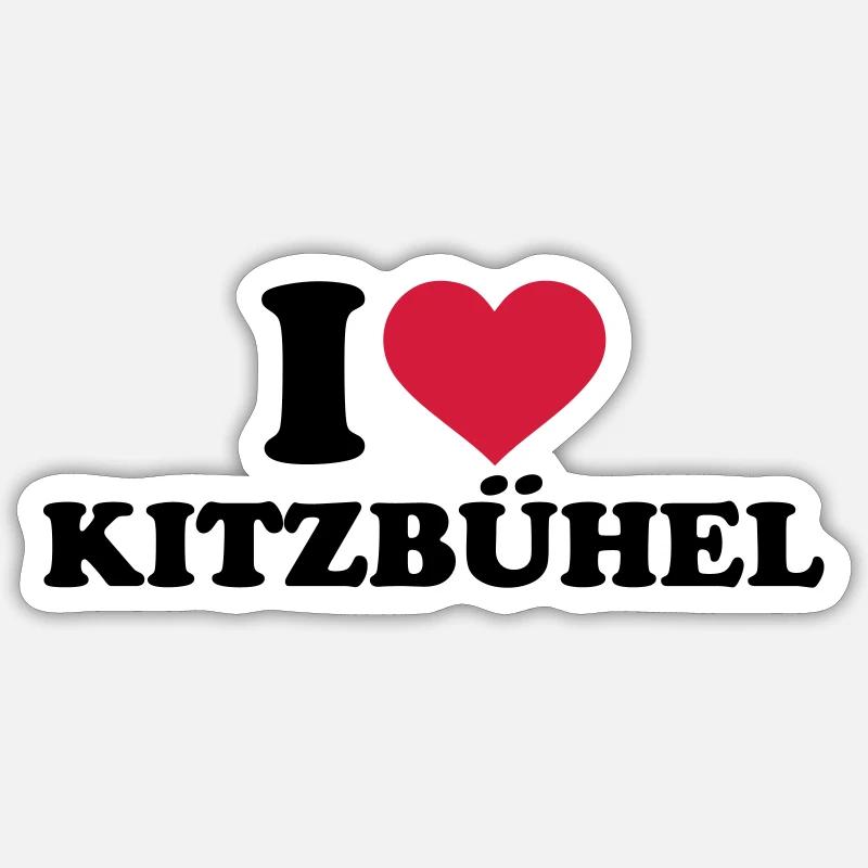 I love Kitzbühel - Sticker taille S (10 x 10 cm) - blanc mat