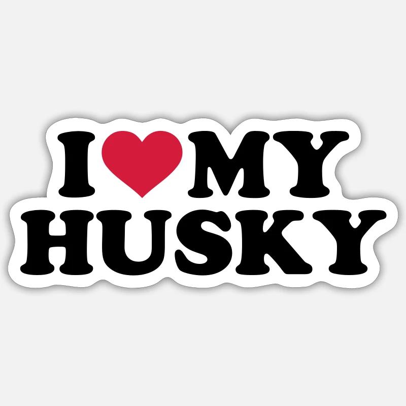 Husky - Sticker Größe S (10 x 10 cm) - Mattweiß