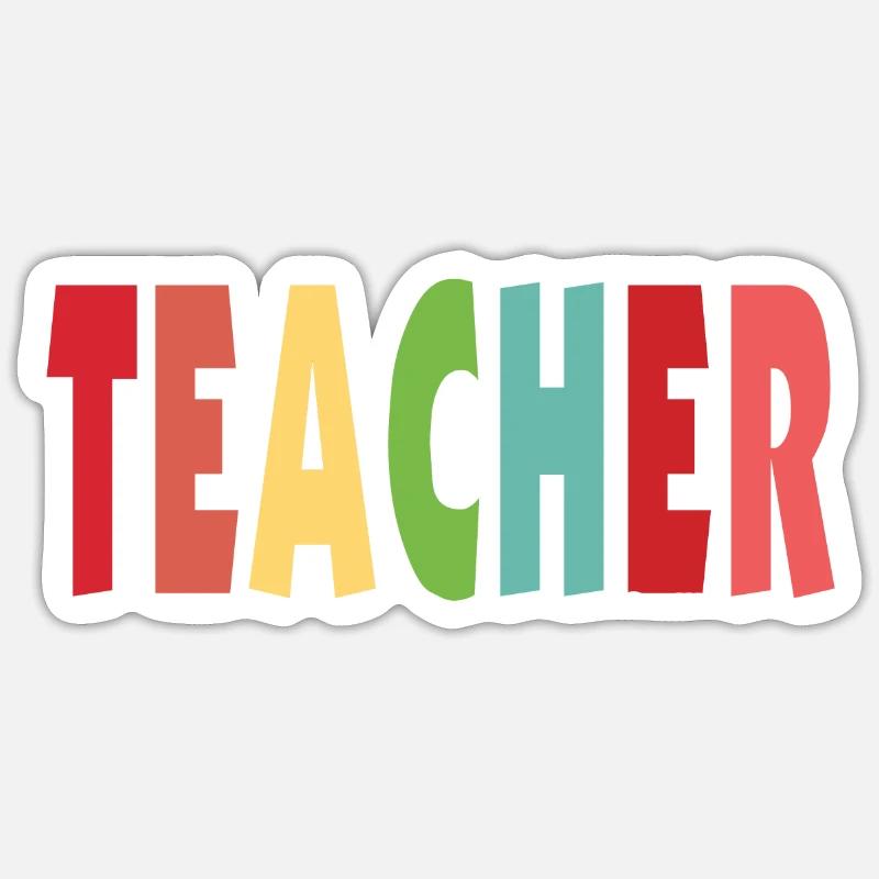 Teacher enrollment teach teaching gift - Sticker size S (10 x 10 cm) - white matte