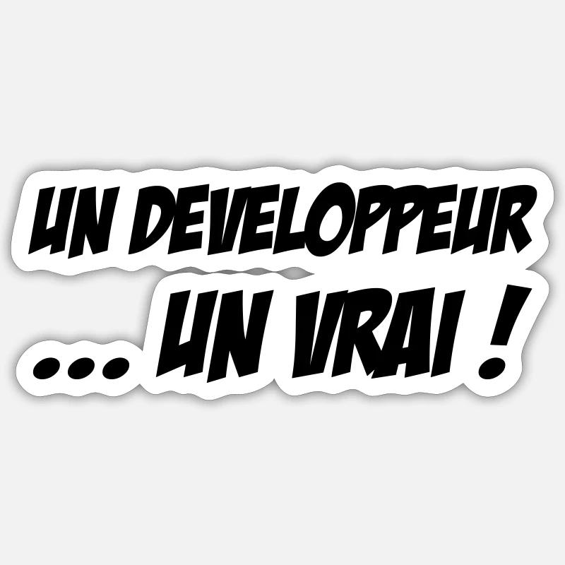 Un Développeur... un vrai ! - Sticker taille S (10 x 10 cm) - blanc mat