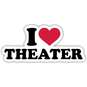 Theater - Sticker Größe S (10 x 10 cm) - Mattweiß - Vorne