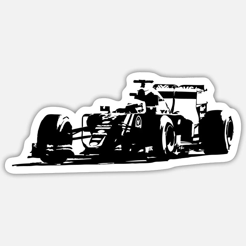 Formula One - Racecar - Sticker Größe S (10 x 10 cm) - Mattweiß