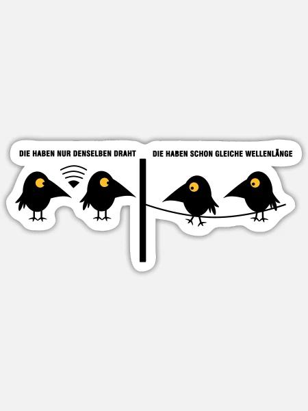 neue Verbindung der Raben - Sticker Größe S (10 x 10 cm) - Mattweiß