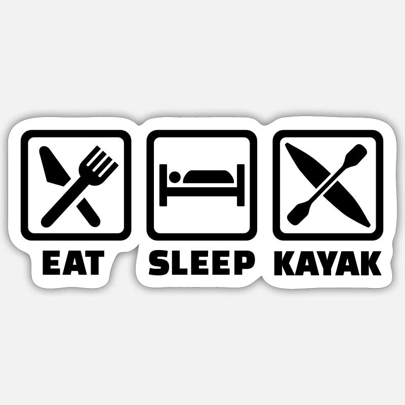 Kajak - Sticker Größe S (10 x 10 cm) - Mattweiß