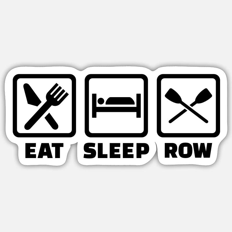 Rudern - Sticker Größe S (10 x 10 cm) - Mattweiß
