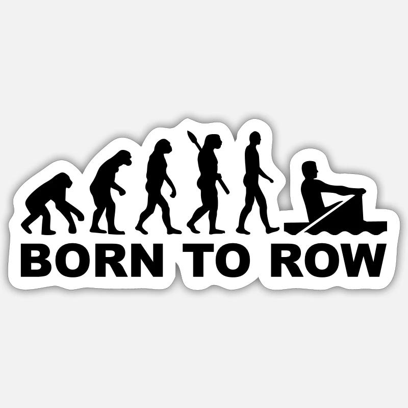 Evolution Rowing - Sticker size S (10 x 10 cm) - white matte