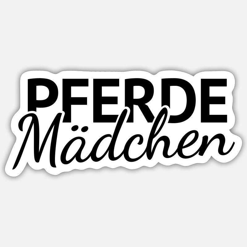 Pferdemädchen - Sticker Größe S (10 x 10 cm) - Mattweiß