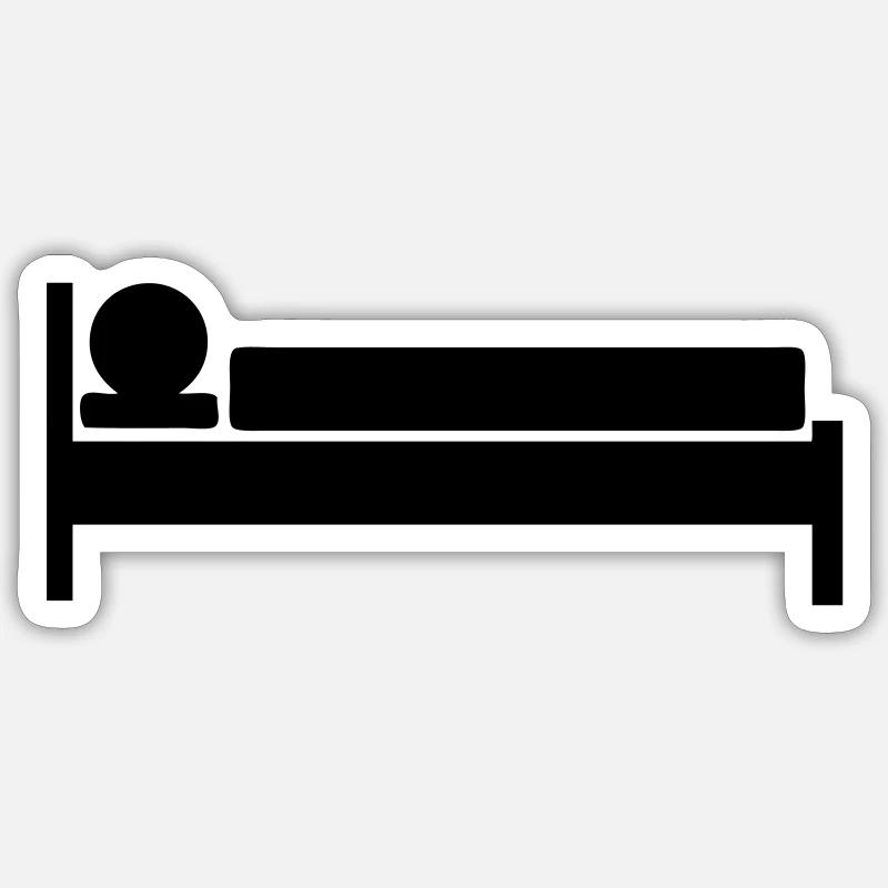icon bed sleep sleeps - Sticker size S (10 x 10 cm) - white matte