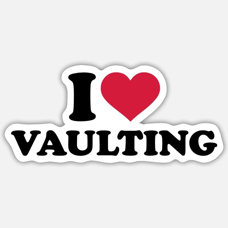 I love Vaulting - Sticker size S (10 x 10 cm) - white matte
