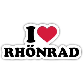 Rhönrad - Sticker Größe S (10 x 10 cm) - Mattweiß - Vorne