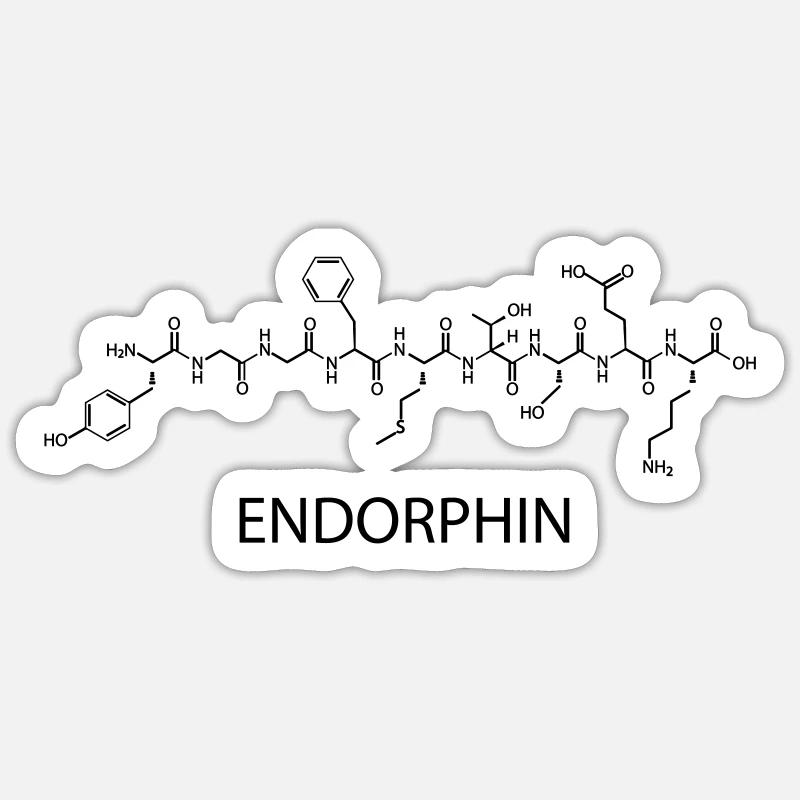 endorphine - Sticker taille S (10 x 10 cm) - blanc mat