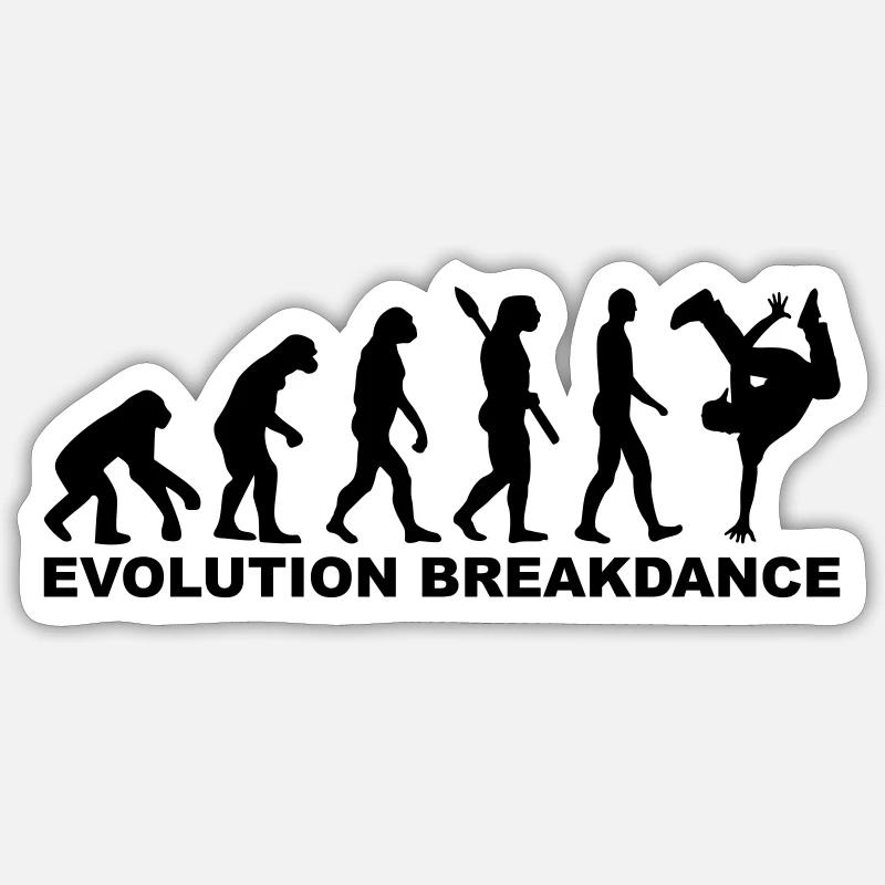 Evolution Breakdance - Sticker taille S (10 x 10 cm) - blanc mat