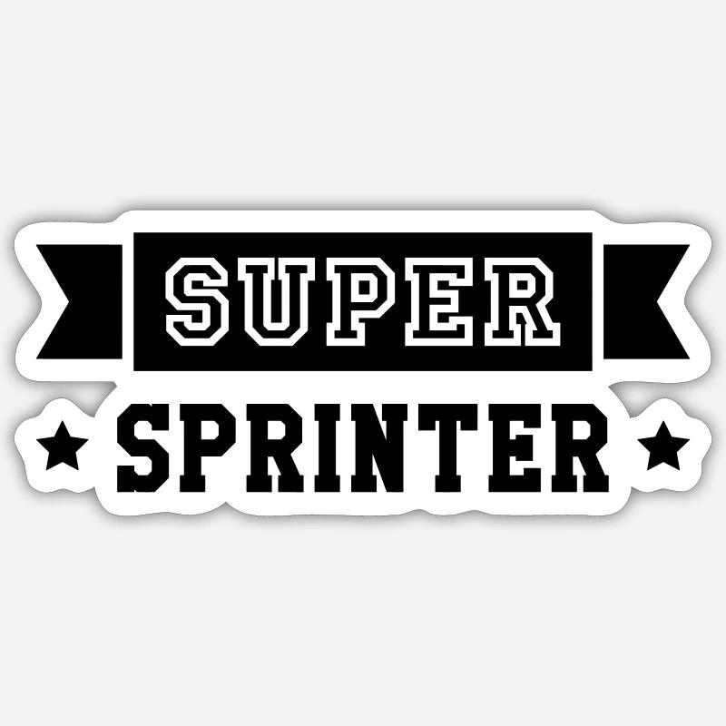 Leichtathletik / Sprint / Sprinter / Sprinterin - Sticker Größe S (10 x 10 cm) - Mattweiß