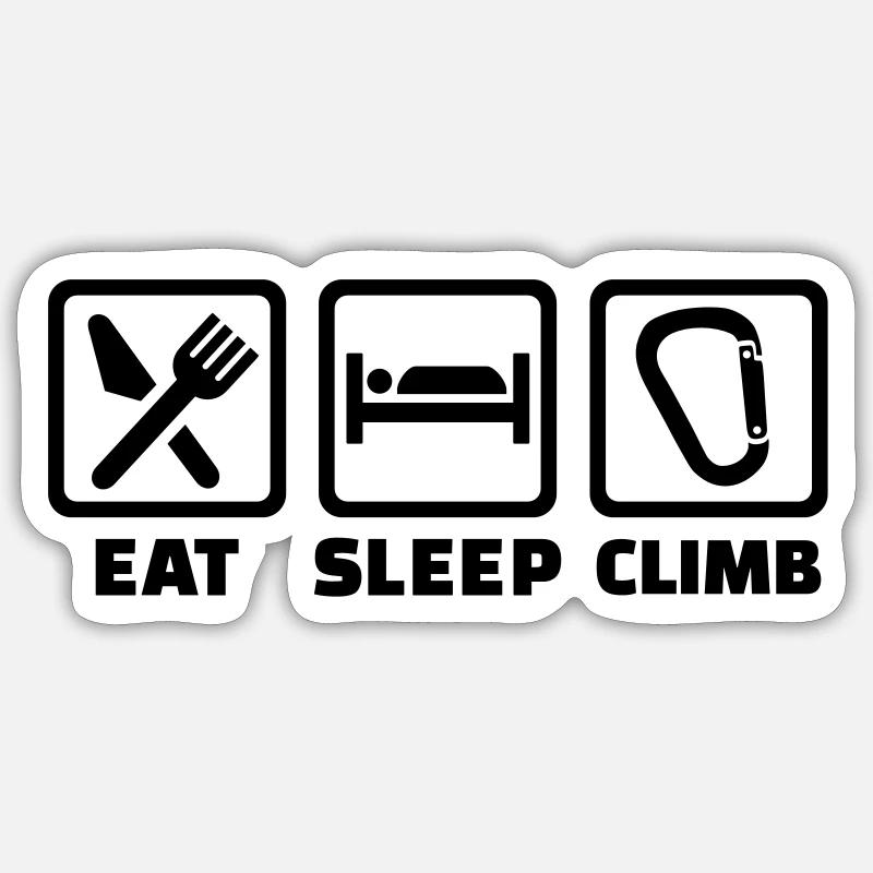 Klettern - Sticker Größe S (10 x 10 cm) - Mattweiß