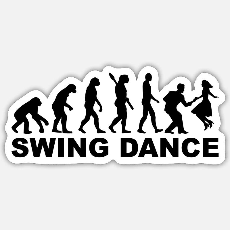 Swing dance - Sticker taille S (10 x 10 cm) - blanc mat