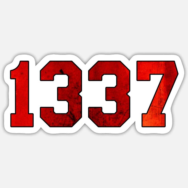 1337 - Sticker Größe S (10 x 10 cm) - Mattweiß