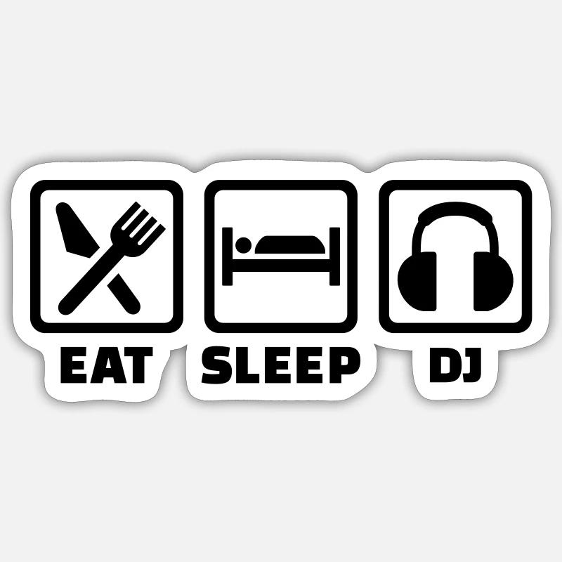 DJ - Sticker Größe S (10 x 10 cm) - Mattweiß