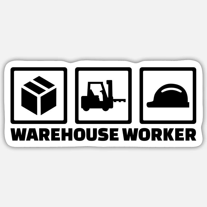 Warehouse worker - Sticker size S (10 x 10 cm) - white matte