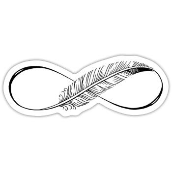 Lignes mignonnes Infinity Spring - Sticker taille S (10 x 10 cm) - blanc mat - Devant