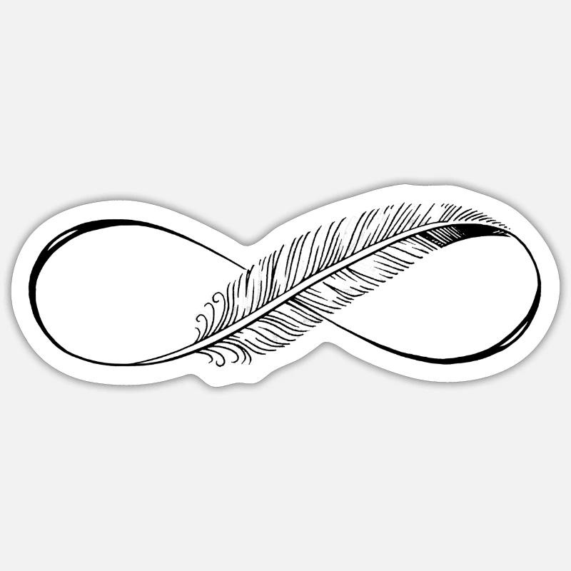 Cute Lines Infinity Spring - Sticker size S (10 x 10 cm) - white matte
