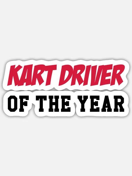 Go-Kart / Karting / Kart / Fahrer - Sticker Größe S (10 x 10 cm) - Mattweiß