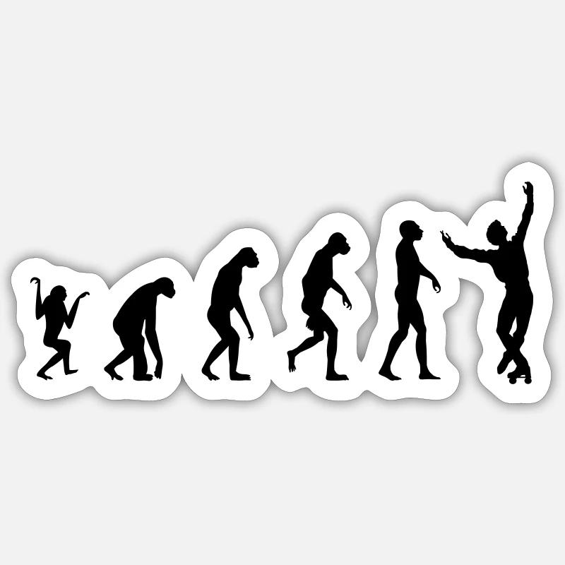 evolution Skating Art Man - Sticker size S (10 x 10 cm) - white matte