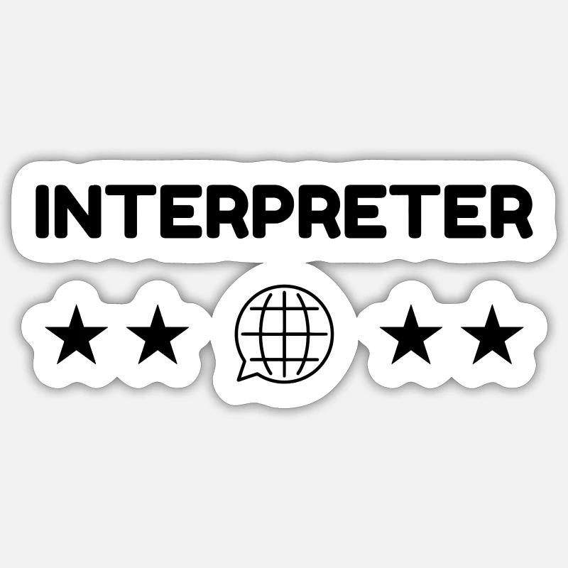 Interpreter Dolmetscher Translation Interprète Sticker size S (10 x 10 cm)