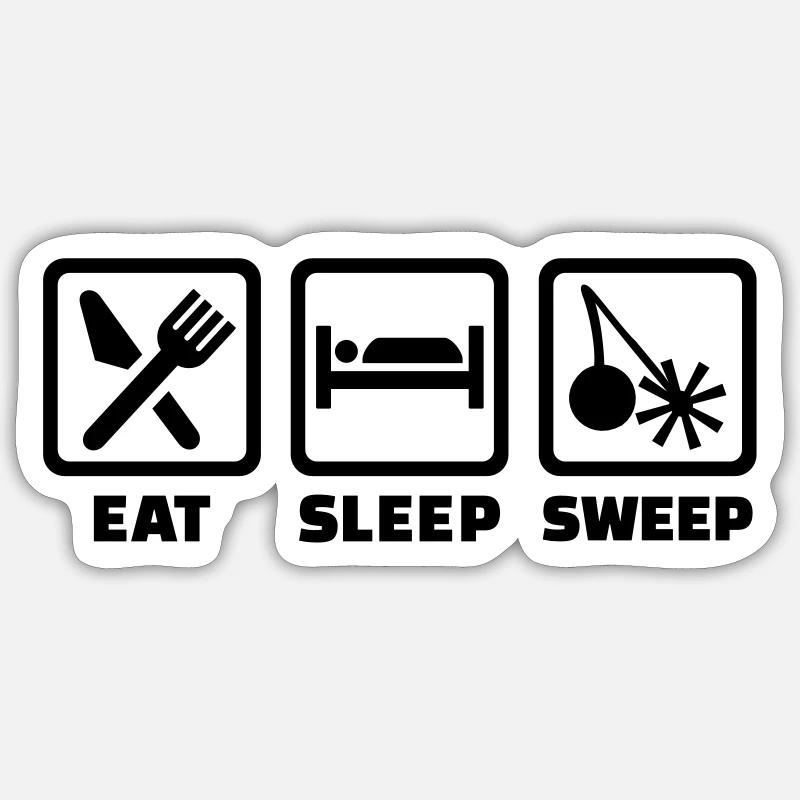 Schornsteinfeger - Sticker Größe S (10 x 10 cm) - Mattweiß