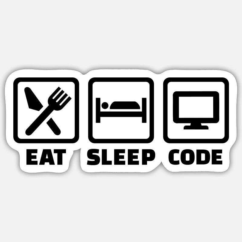 Programmeur - Sticker taille S (10 x 10 cm) - blanc mat