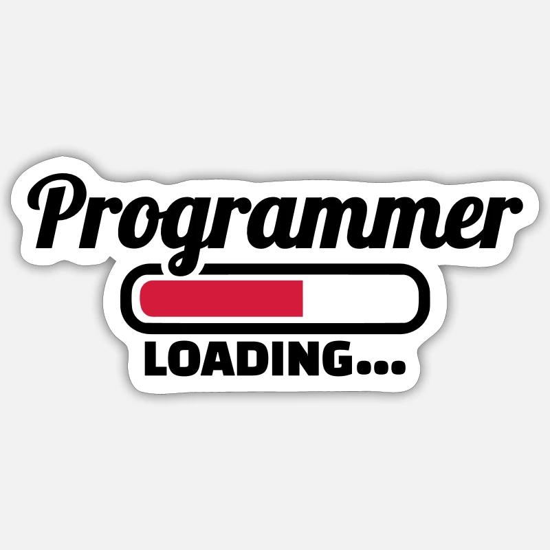 Programmeur - Sticker taille S (10 x 10 cm) - blanc mat