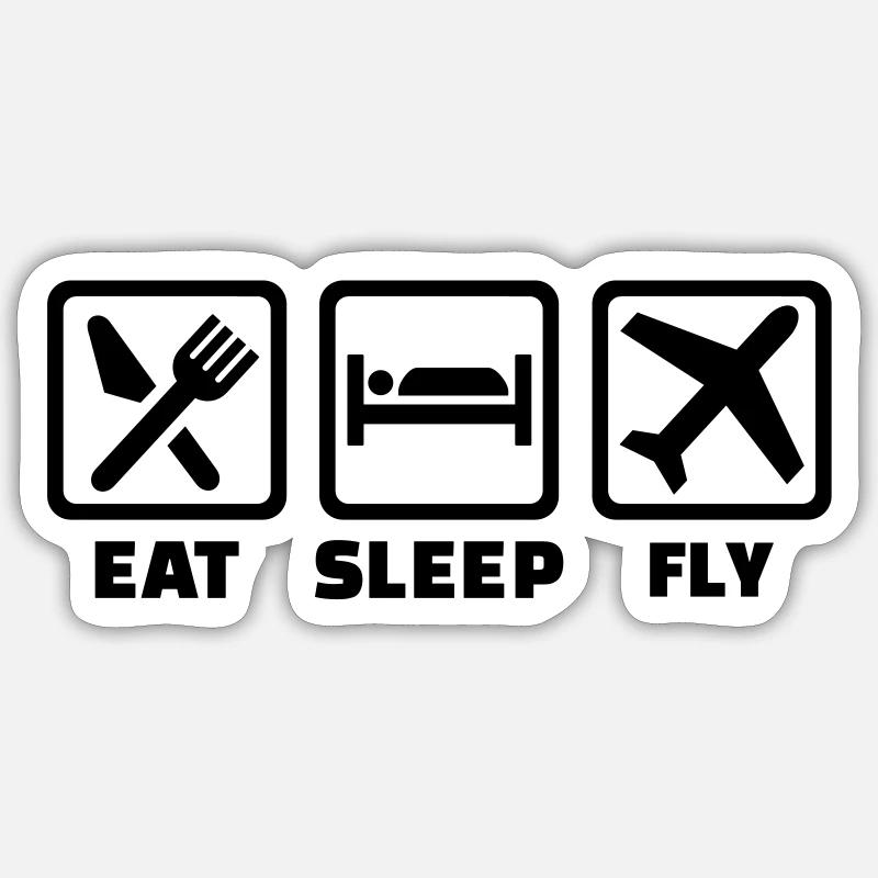 Avion - Sticker taille S (10 x 10 cm) - blanc mat