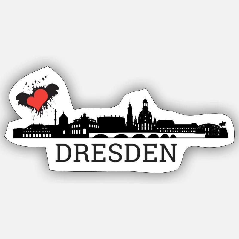 Dresde - Sticker taille S (10 x 10 cm) - blanc mat
