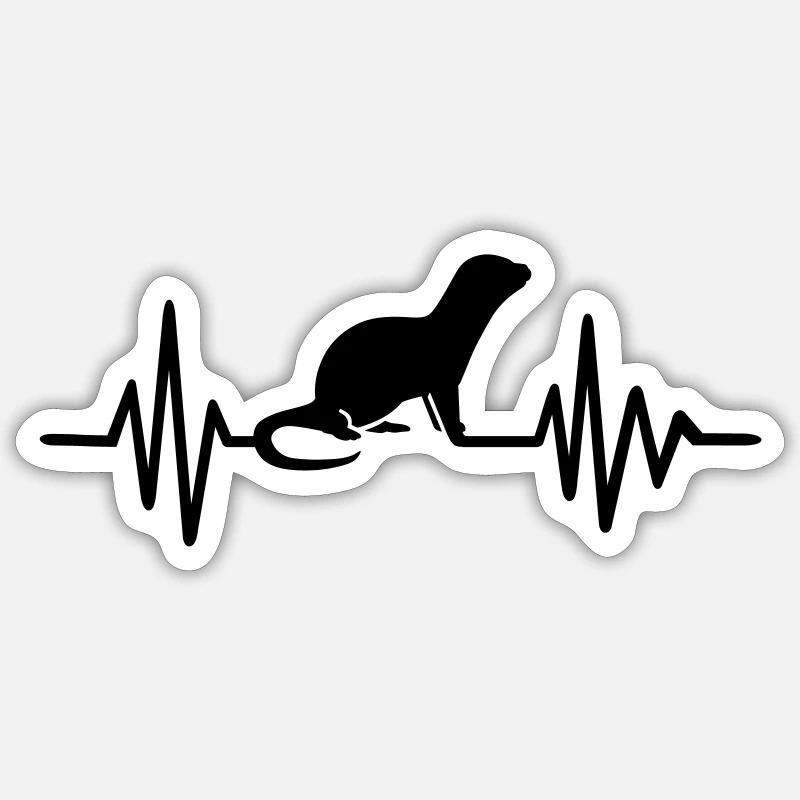 loutre - Sticker taille S (10 x 10 cm) - blanc mat
